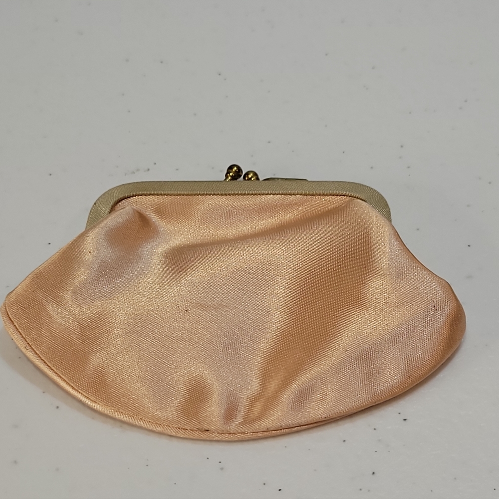 Vintage Satin Peach Coin Purse